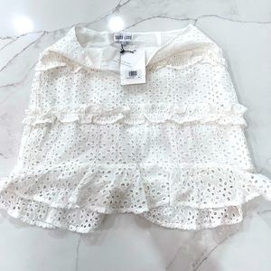 Sabo Luxe Ruffle Eyelet White Skirt (LG)